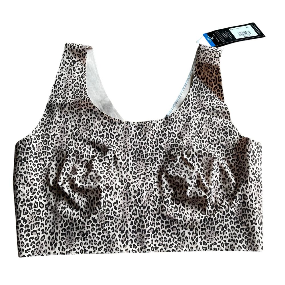NWT! Bali Brown Leopard Print Wirefree 360° Stretch Bra Size X-Large